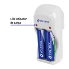 Cargador de pilas, AA, AAA y 9V, incluye 2 pilas AA, VOLTECK 2