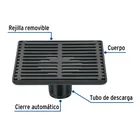Resumidero cuadrado 6' x 6', acero inoxidable, negro, AQUA 2