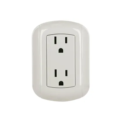 Contacto de sobreponer dúplex 2 polos+ tierra, ABS, VOLTECK