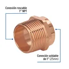 Conector de cobre de rosca exterior 1', FOSET BASIC 2