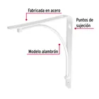 Ménsula reforzada blanca 8 x 8', diseño alambrón, FIERO 2