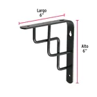 Ménsula reforzada negra 6 x 6', diseño escalera, FIERO 4