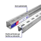 Perfil monocanal perforado de 3 m, 4 x 4 cm cal. 18, VOLTECK 2