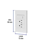 Placa armada 1 interruptor, 2 contactos,1mod,Española,blanco 3