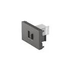 Toma de teléfono acero inox de 1.5 módulos, línea Lisboa 1