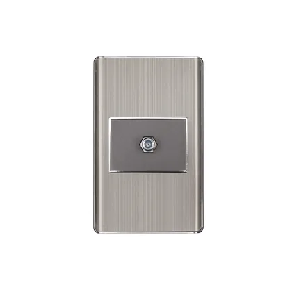 Placa armada acero inox 1 toma de TV, 1.5 módulos, Lisboa