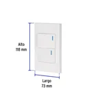 Placa armada 2 interruptores, 1.5 módulos, Española, blanco 3