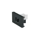 Toma de teléfono negro de 1.5 módulos, línea Lisboa, VOLTECK 1