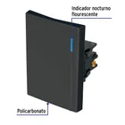 Interruptor de 3 vías, 3 módulos, línea Española, negro 2