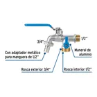 Llave de esfera doble salida 1/2' de latón, FOSET 2