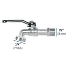 Llave de esfera de zinc 1/2', 110 g, s/adaptador, BASIC 3