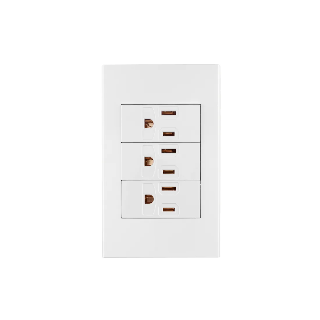 Placa armada 3 contactos, 1 módulo, Española, blanco