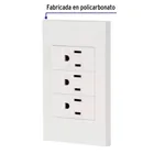 Placa armada 3 contactos, 1 módulo, Española, blanco 2