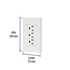 Placa armada 3 contactos, 1 módulo, Española, blanco 3