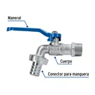 Llave de esfera de latón, 115 gr, entrada 1/2', FOSET 2