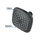 Regadera cuadrada de ABS 3-3/4' sin brazo, negro, BASIC 2