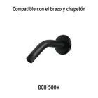 Regadera cuadrada de ABS 3-3/4' sin brazo, negro, BASIC 6