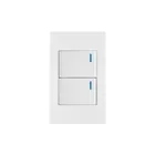 Placa armada 2interruptores 1de 3vías,1.5mod,Española blanco 1