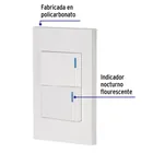 Placa armada 2interruptores 1de 3vías,1.5mod,Española blanco 2