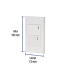 Placa armada 2interruptores 1de 3vías,1.5mod,Española blanco 3