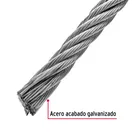 Metro de cable rígido 3/8' de acero 7x7 hilos, 75 m, FIERO 3