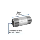Niple de acero galvanizado 1-1/2 x 4', FOSET 2