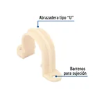 Abrazadera tipo 'U' de CPVC de 3/4', FOSET 2