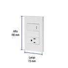 Placa armada 1 interruptor,1 contacto,1mod, Española, blanco 3