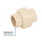 Tuerca unión lisa de CPVC 1-1/4', FOSET 2