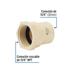 Conector hembra CPVC 1-1/4', FOSET 2