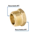 Reducción bushing de latón, 1' x 1/2', FOSET 2