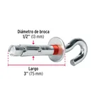 Caja con 25 taquetes expansivos 12x75 mm con armella abierta 3
