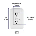 Contacto dúplex falla a tierra GFCI, blanco, línea Italiana 2