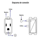 Placa armada 2 contactos e interruptor,blanco,línea Italiana 4