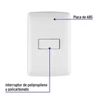 Placa armada 1 interruptor escalera, blanco, línea Italiana 2