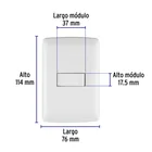 Placa armada 1 interruptor escalera, blanco, línea Italiana 3