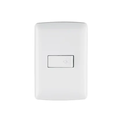Placa armada con timbre, blanco, línea Italiana., VOLTECK