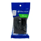 Contacto aterrizado + 2 puertos USB, negro, línea Italiana 5