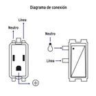 Placa armada contacto 2 interruptores, negro, Línea Italiana 4