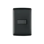 Placa armada 1 interruptor sencillo, negro, línea Italiana 1
