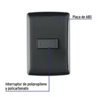 Placa armada 1 interruptor escalera, negro, línea Italiana 3