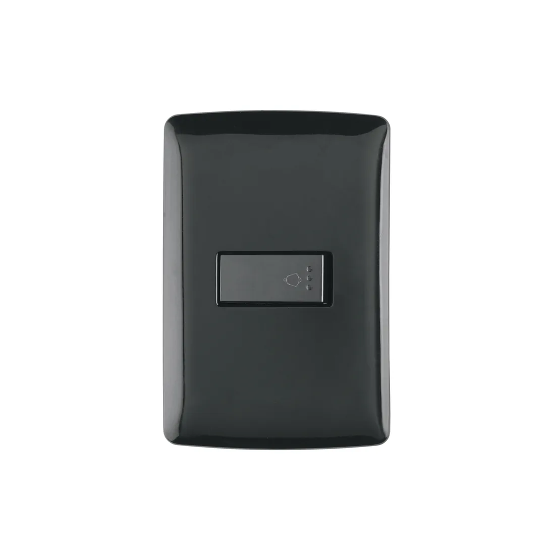 Placa armada con timbre, negro, línea Italiana, VOLTECK