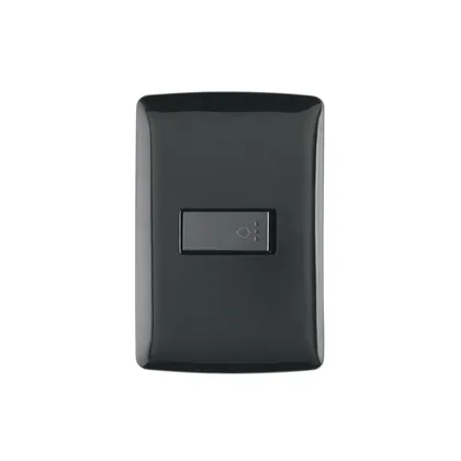 Placa armada con timbre, negro, línea Italiana, VOLTECK