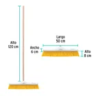 Cepillo para barrer cerda suave de 50 cm, bastón de madera 3