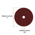 Disco de lija de 7' con respaldo de fibra, grano 50, TRUPER 2