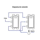 Interruptor de 3 vías con luz piloto, línea Italiana, marfil 5