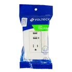 Contacto aterrizado + 2 puertos USB, marfil, línea Italiana 6