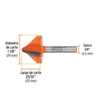 Broca para router, corte en 'V', 1-1/8', TRUPER 3