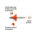 Broca para router, española, 1-1/4', con balero, TRUPER 2