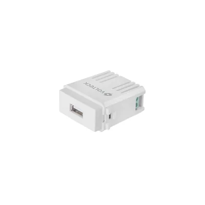 Módulo puerto USB, línea Italiana, color blanco, VOLTECK